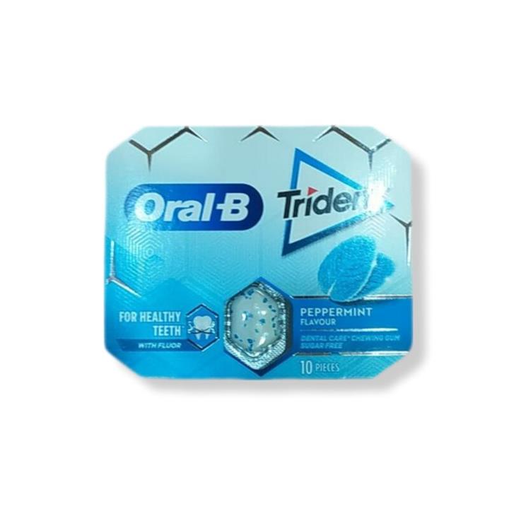 آدامس تریدنت اورال بی Oral-B Tridentبدون شکر با طعم نعنا تند 10 عددی